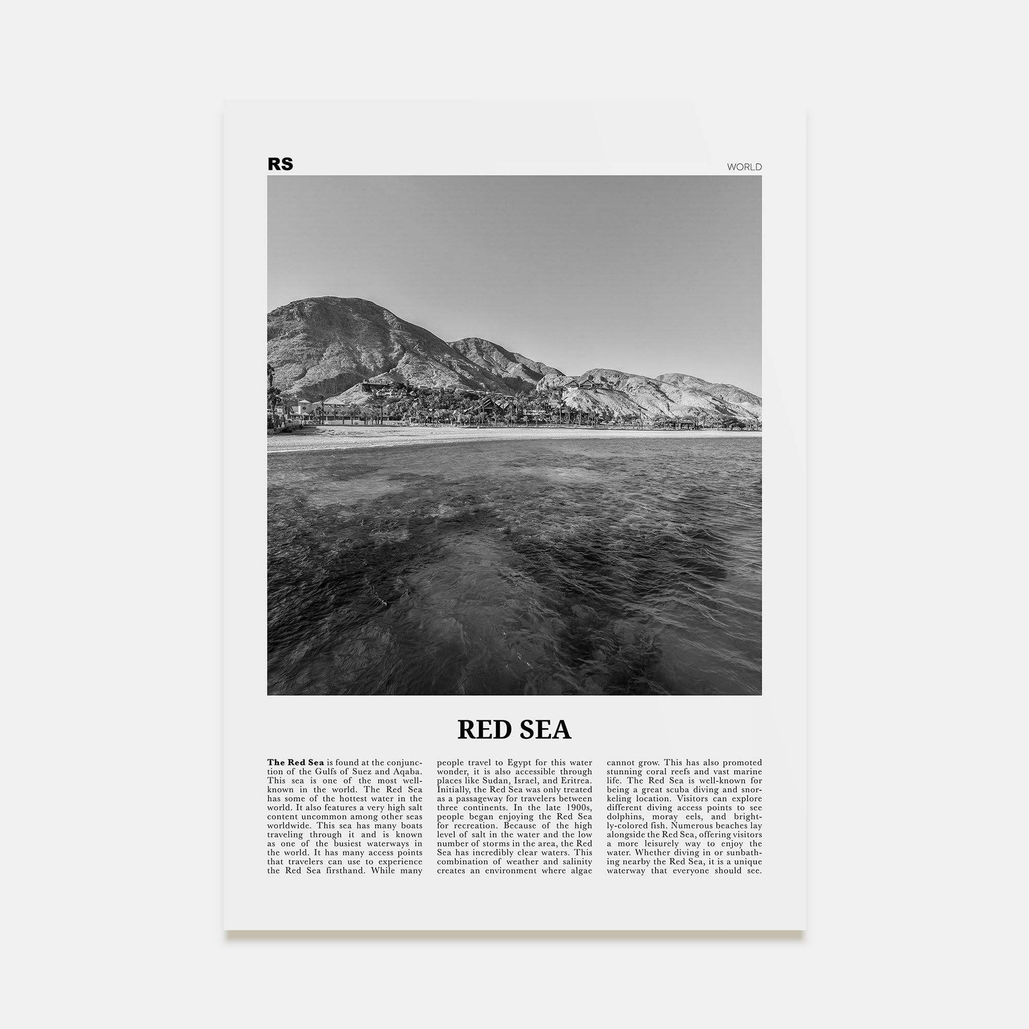 Red Sea Travel B&W Poster