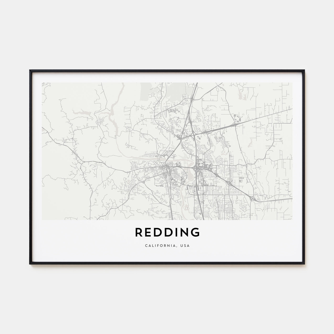 Redding Map Landscape Poster