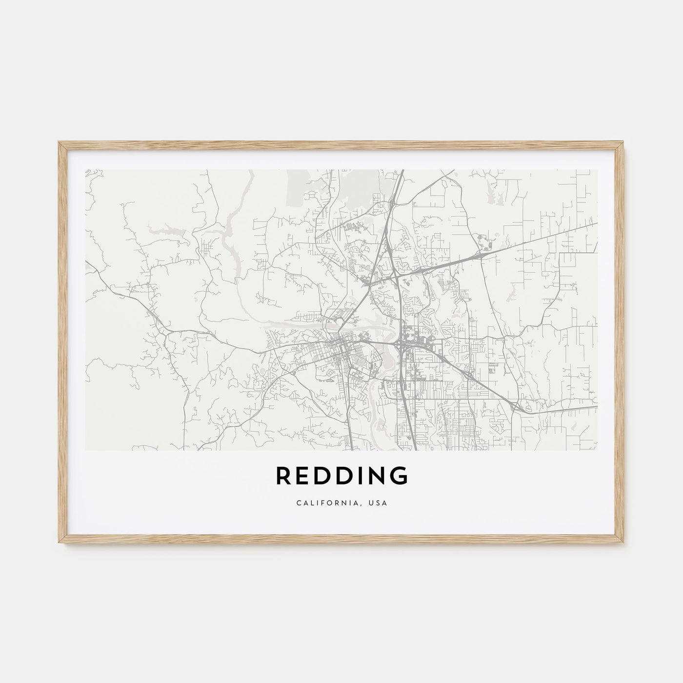 Redding Map Landscape Poster