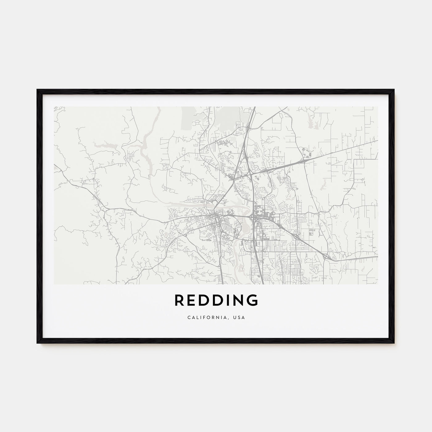 Redding Map Landscape Poster