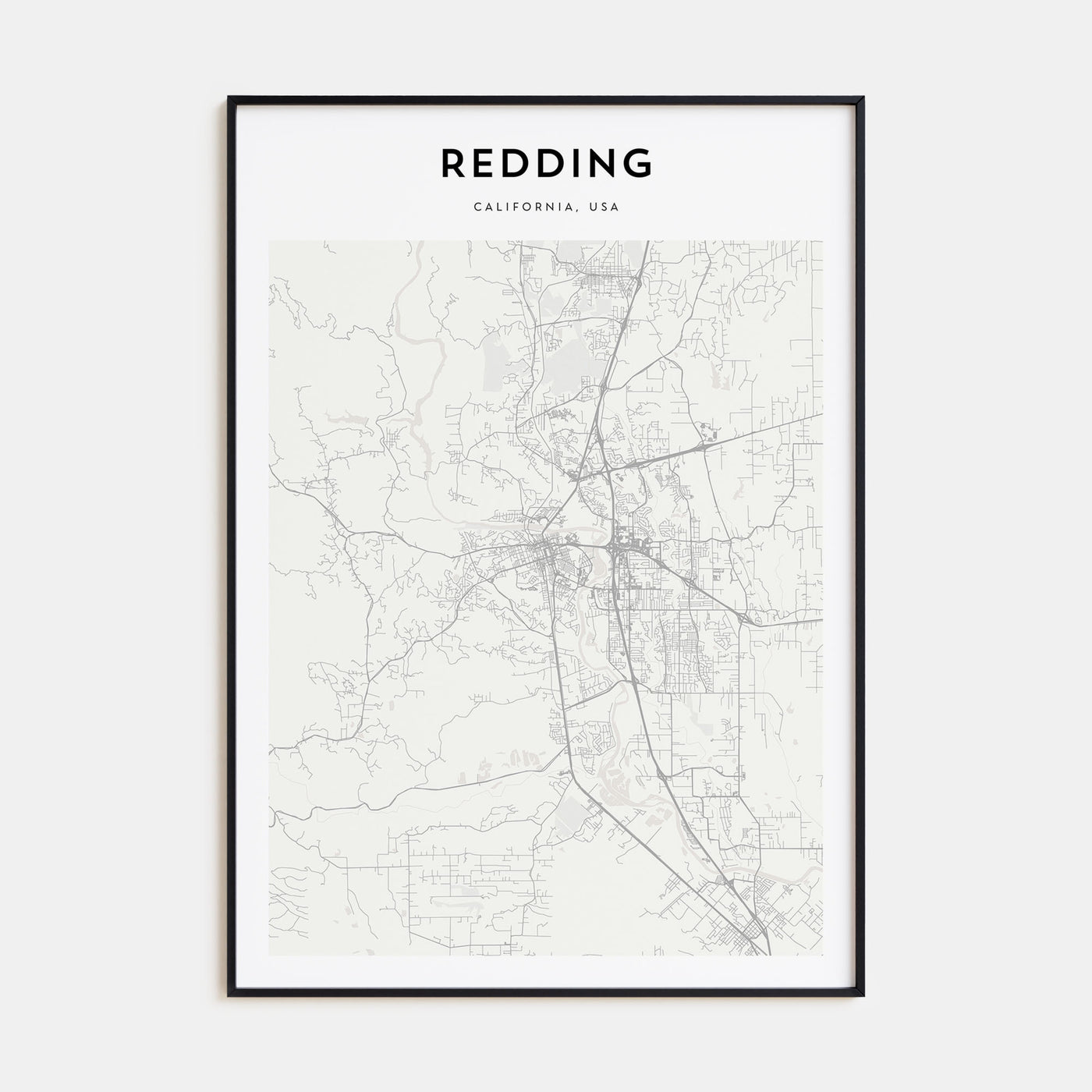 Redding Map Portrait Poster