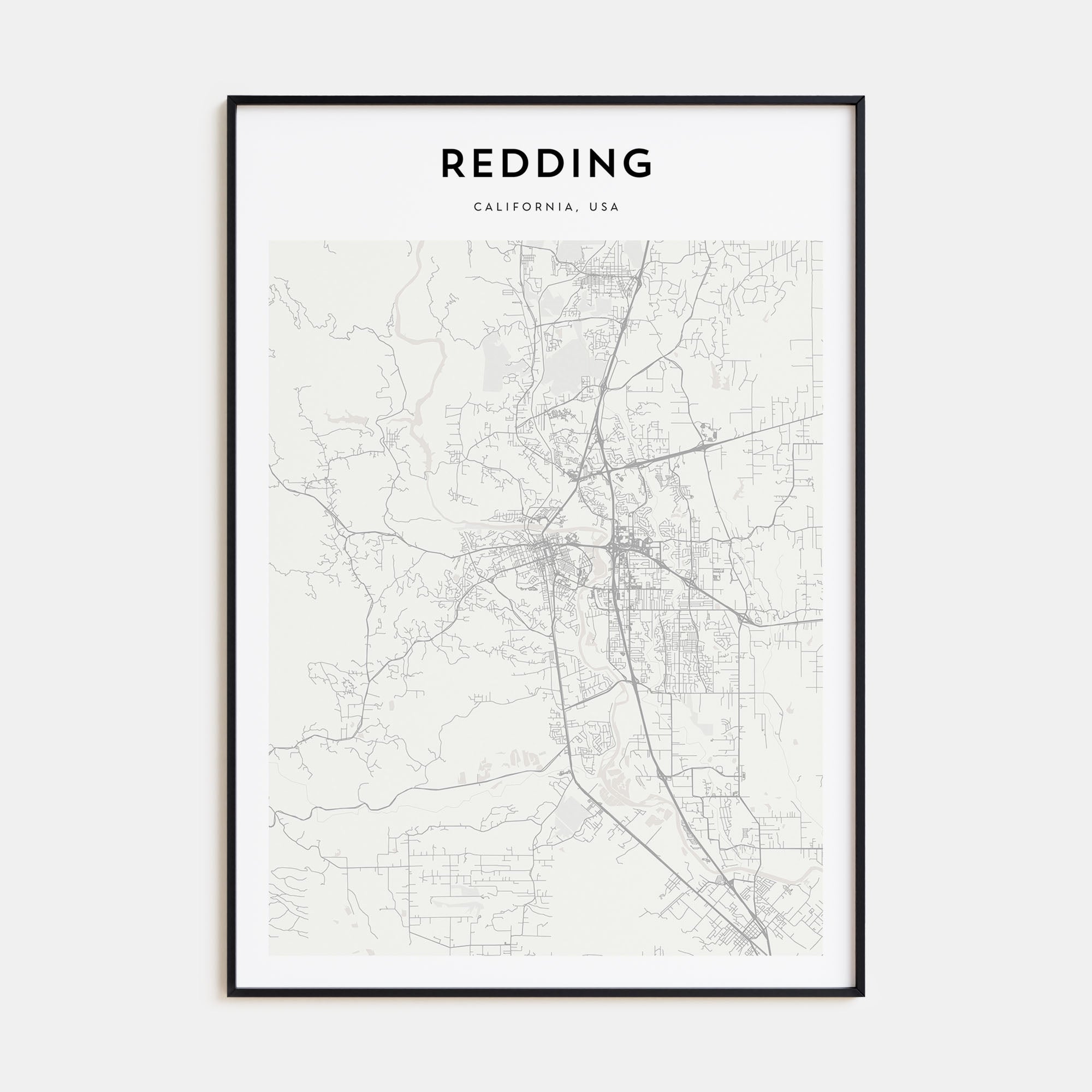 Redding Map Portrait Poster
