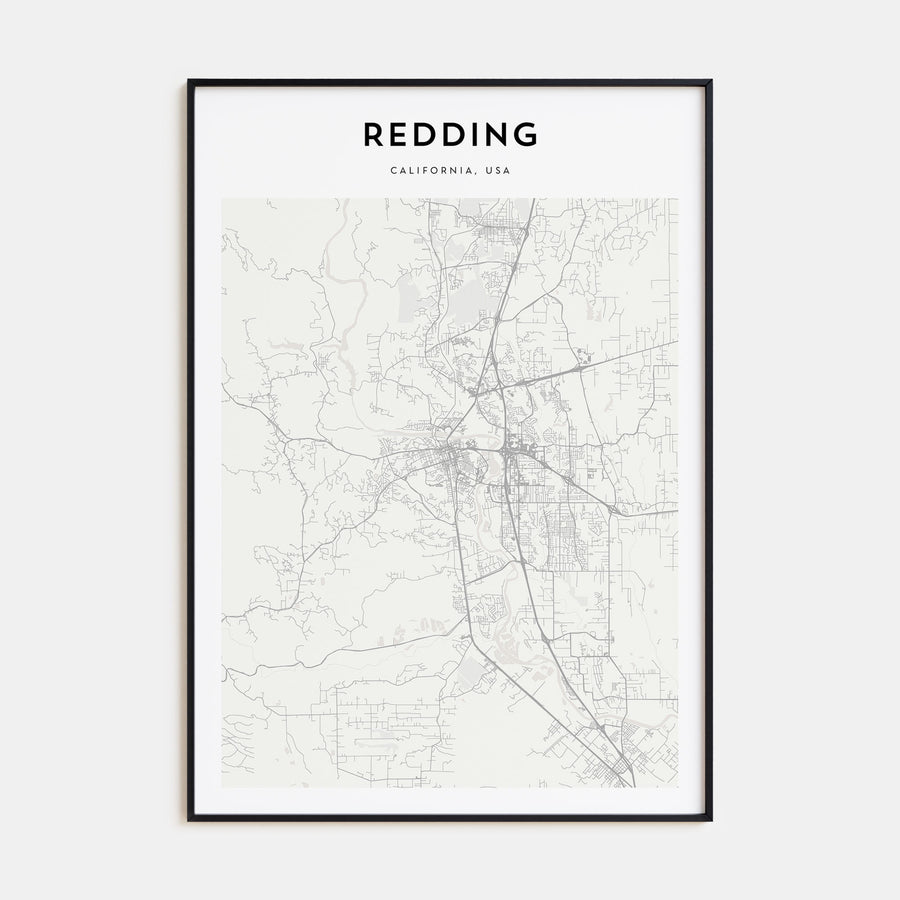 Redding Map Portrait Poster