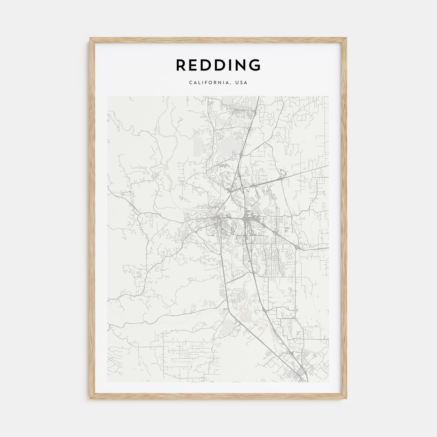 Redding Map Portrait Poster