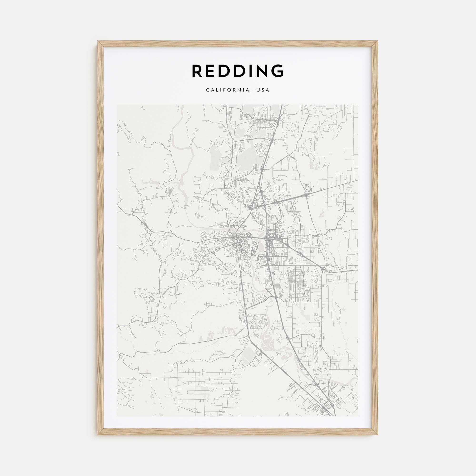 Redding Map Portrait Poster
