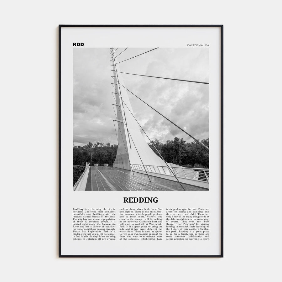 Redding Travel B&W Poster