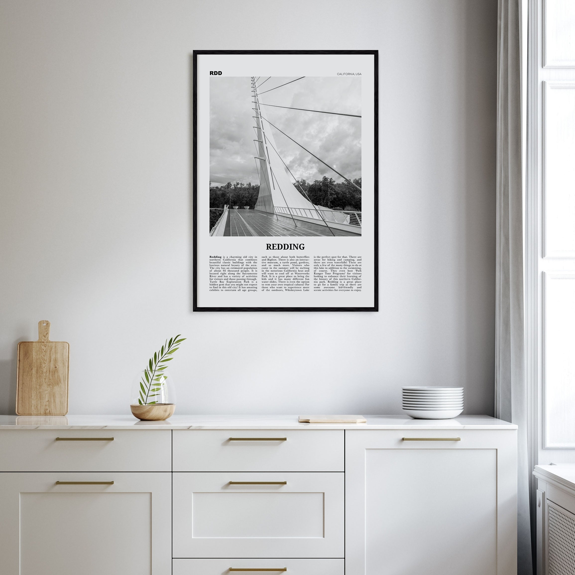 Redding Travel B&W Poster