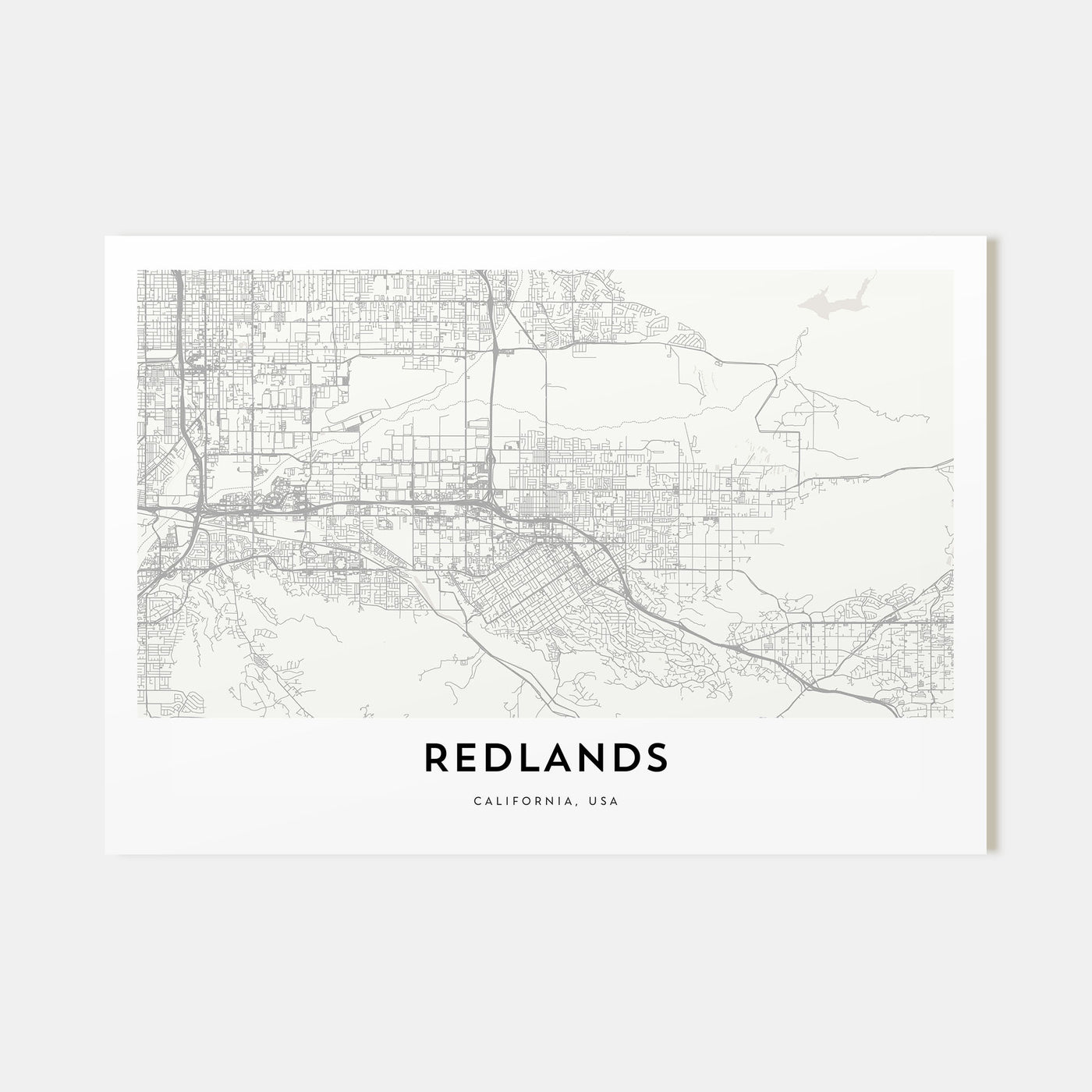 Redlands Map Landscape Poster