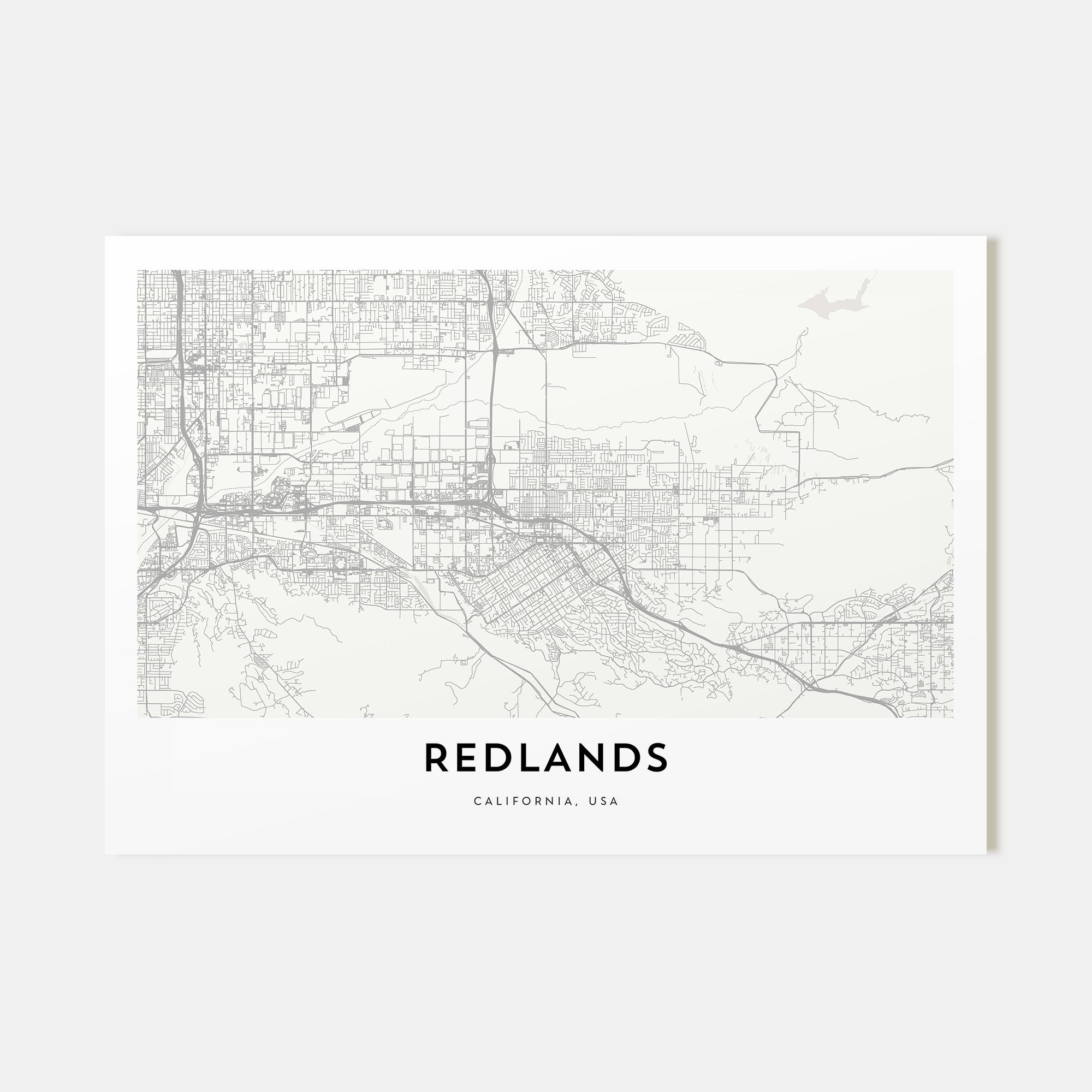Redlands Map Landscape Poster