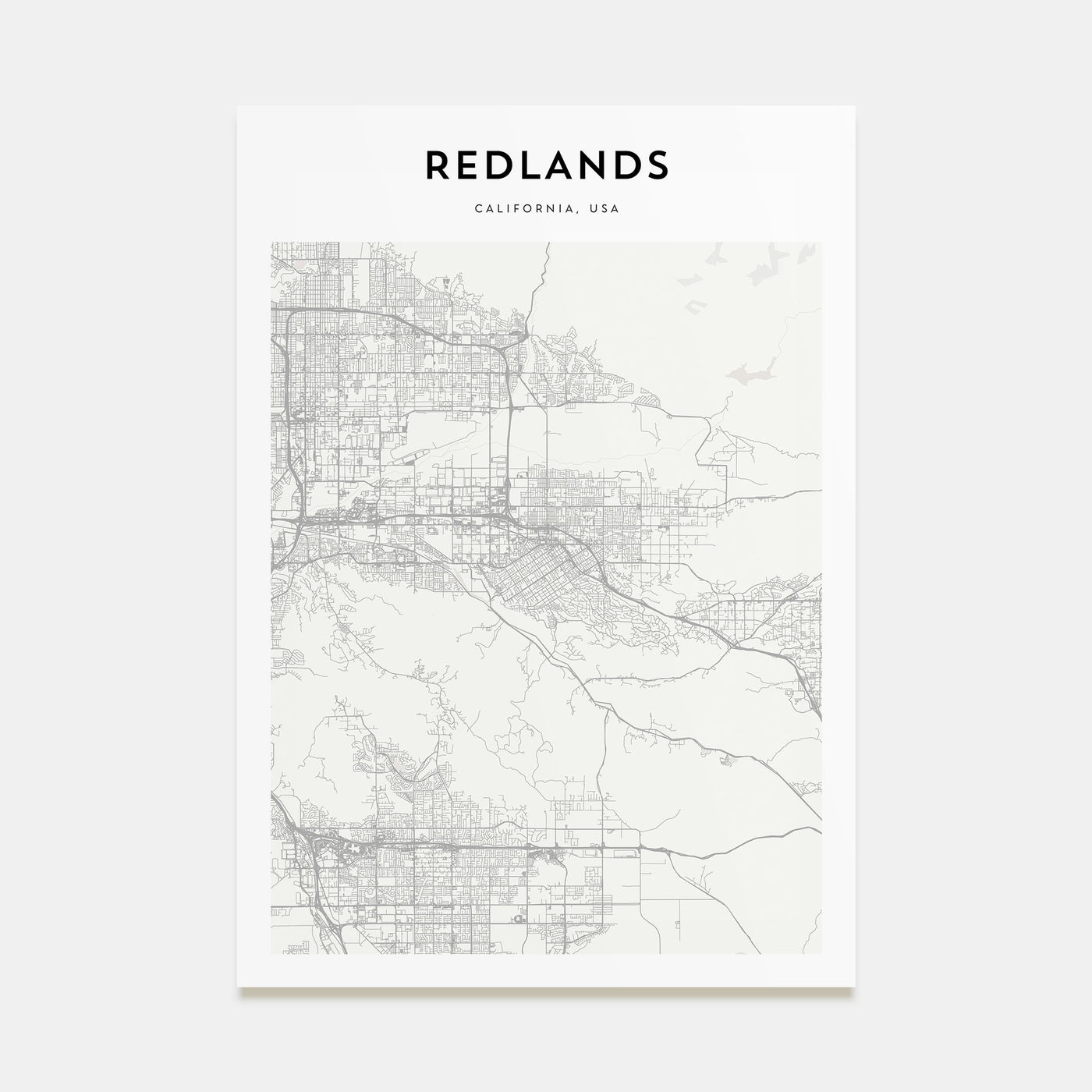 Redlands Map Portrait Poster