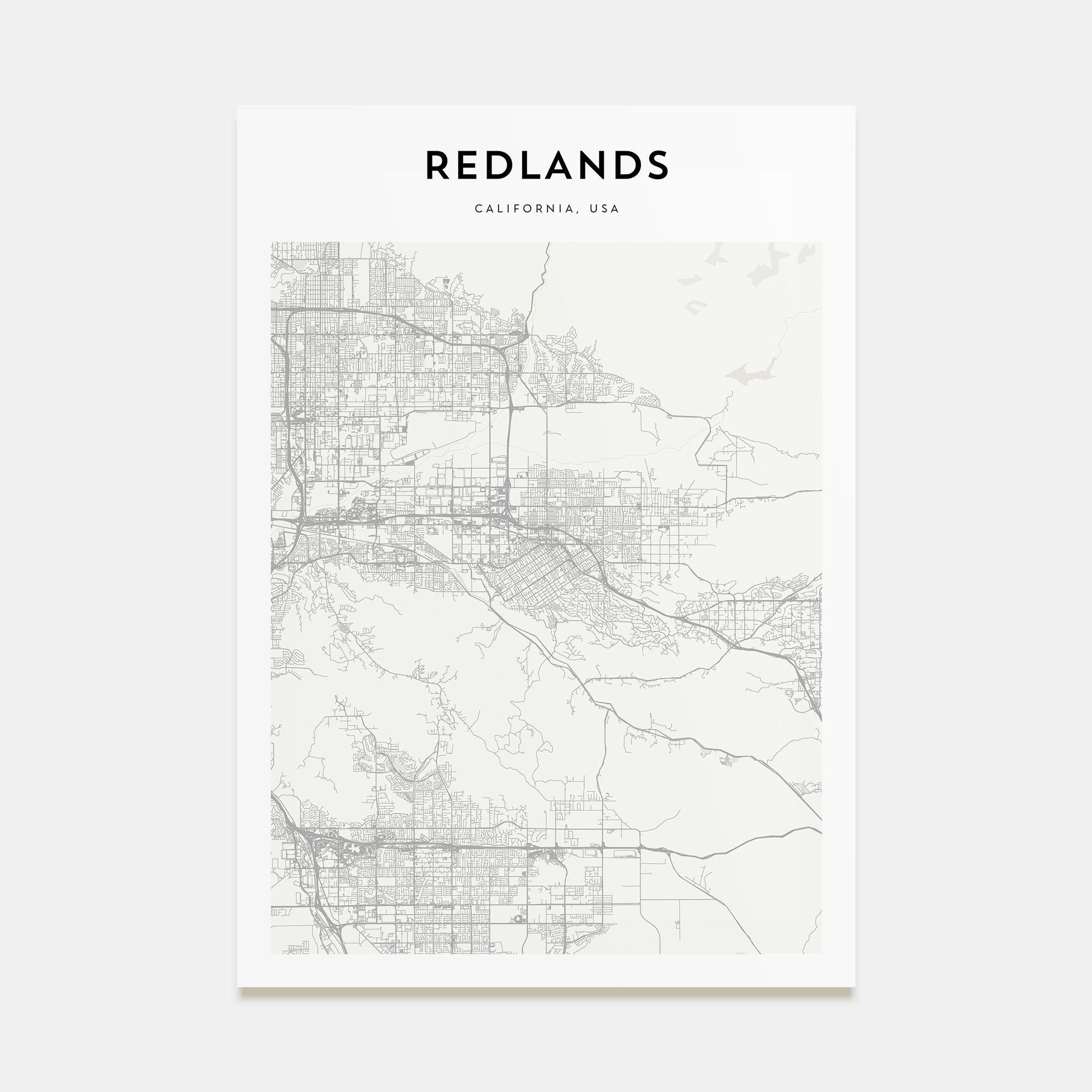 Redlands Map Portrait Poster