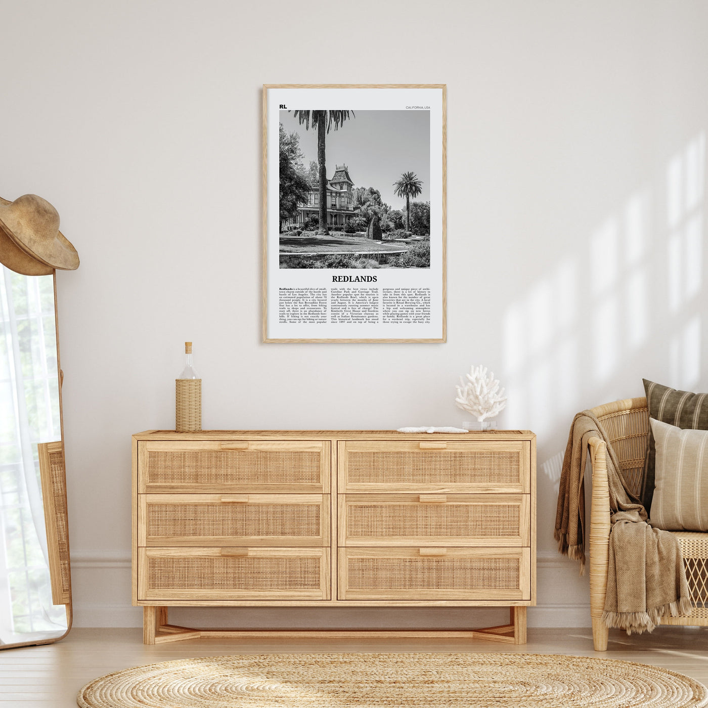 Redlands Travel B&W Poster