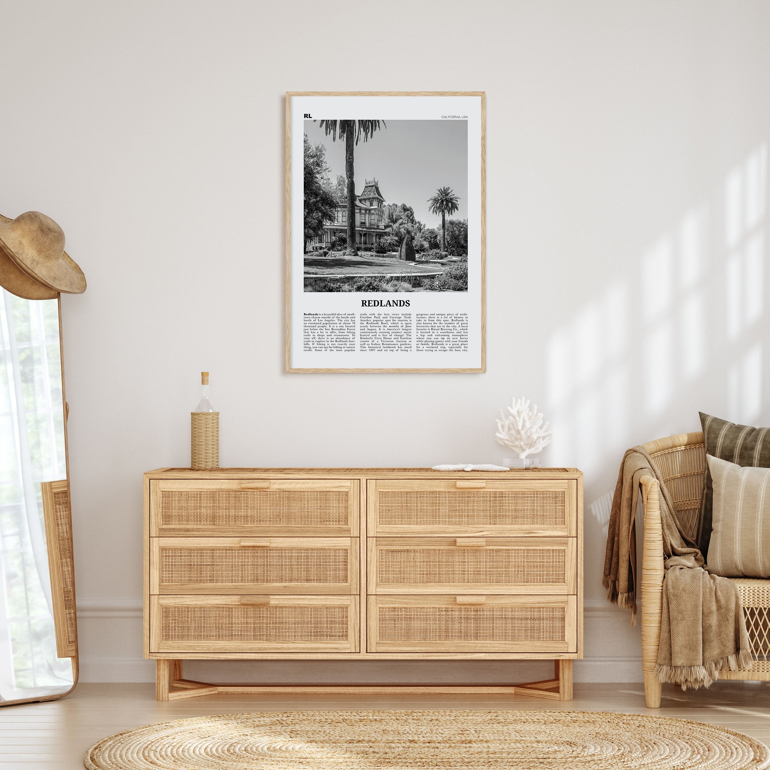 Redlands Travel B&W Poster