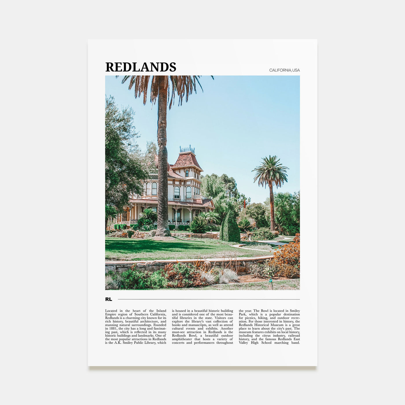 Redlands Travel Color Poster