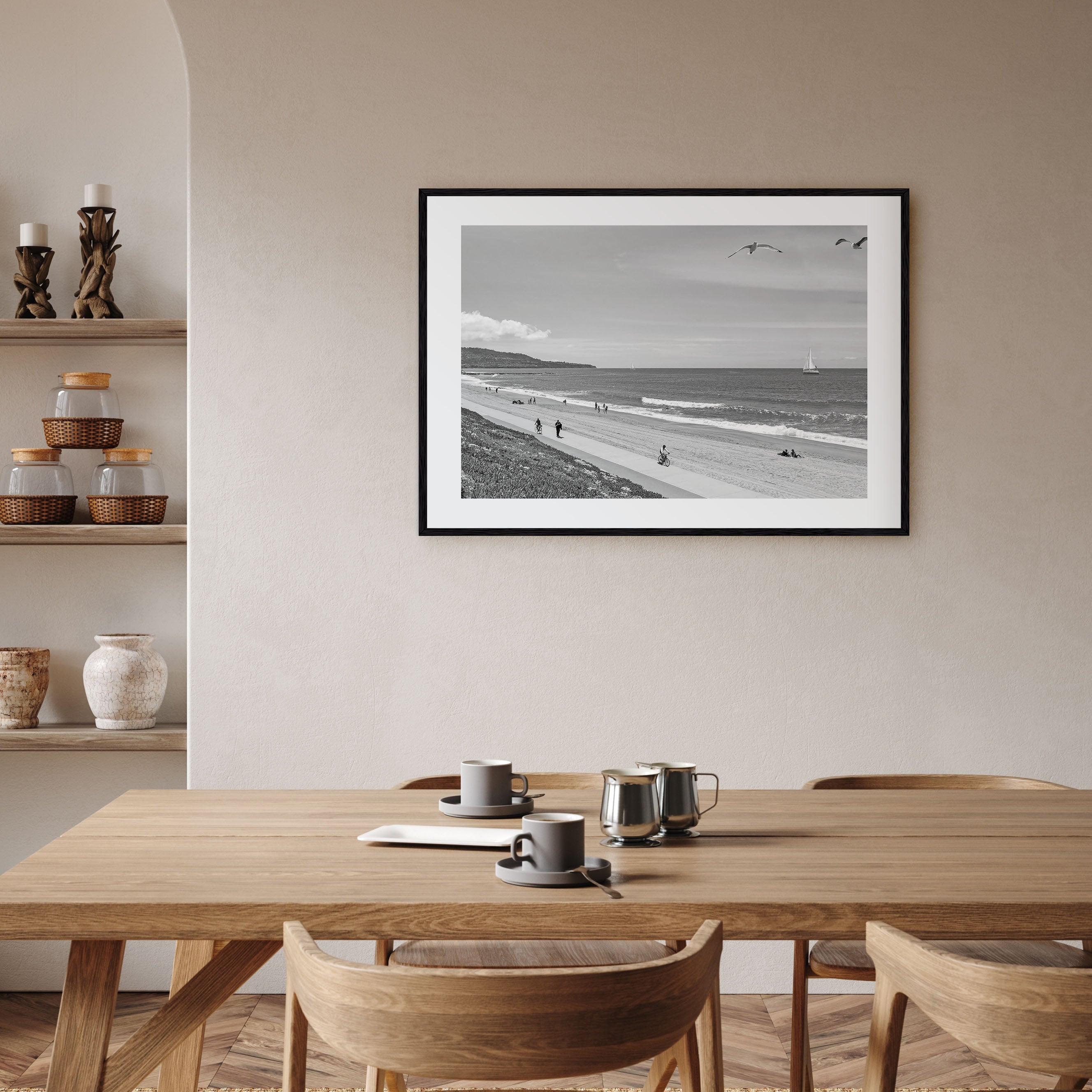 Redondo Beach Landscape B&W Poster