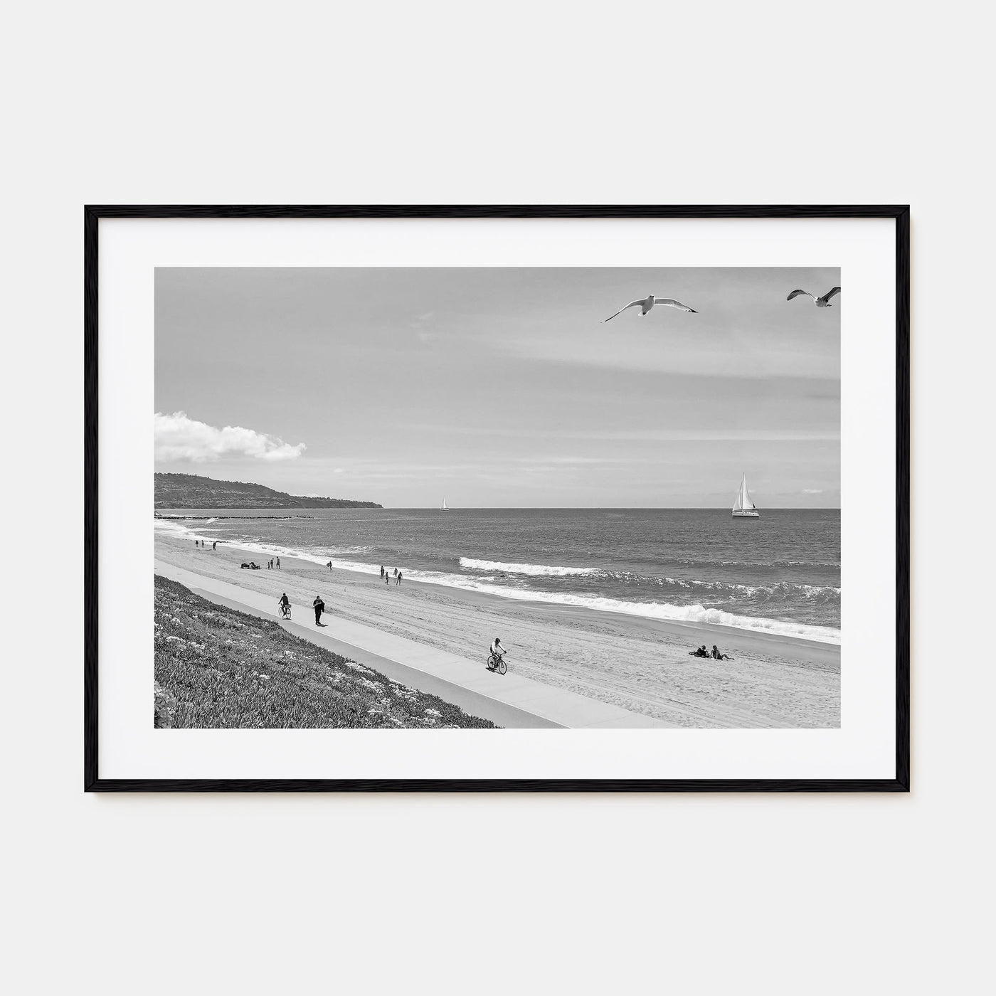 Redondo Beach Landscape B&W Poster