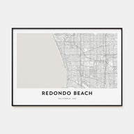 Redondo Beach Map Landscape Poster