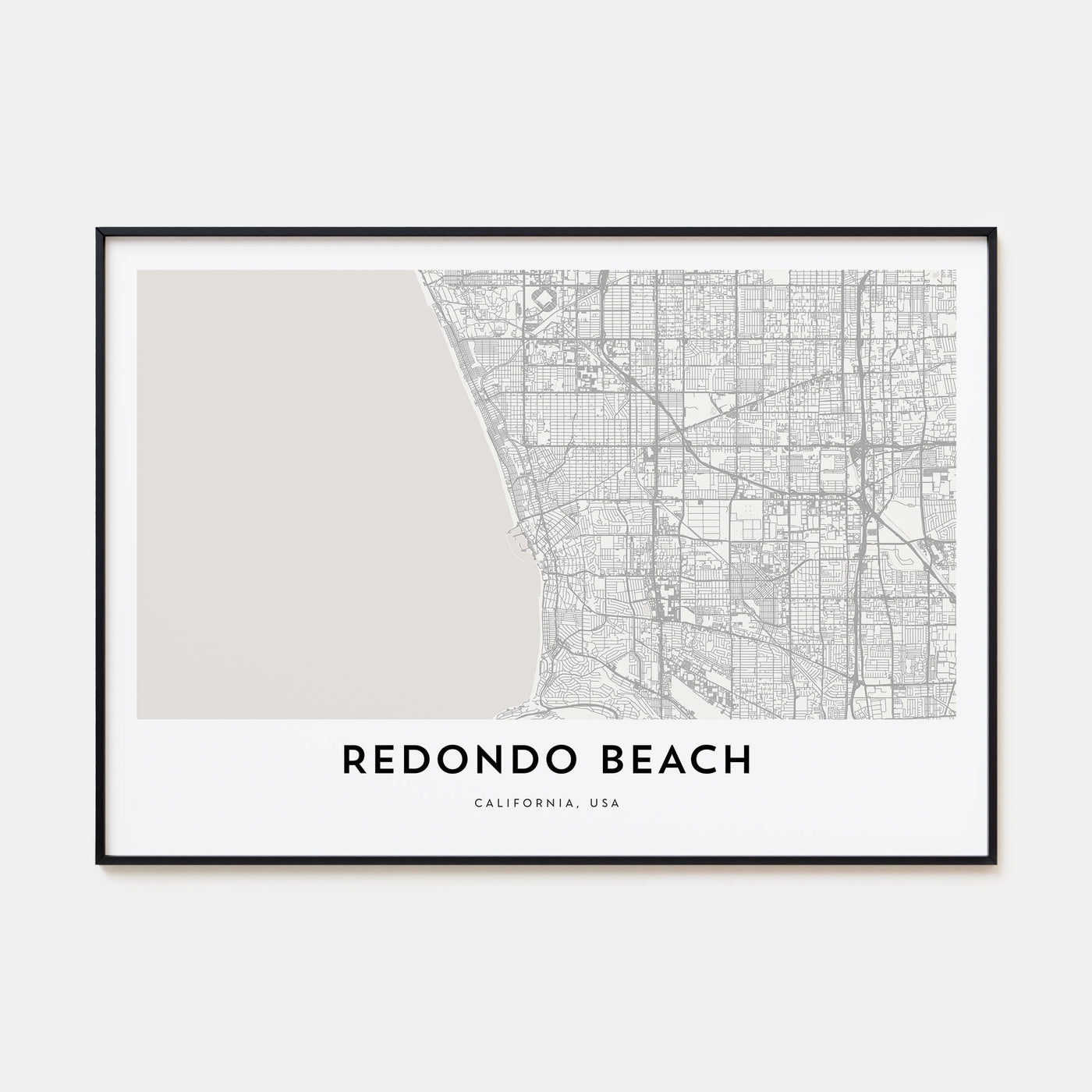 Redondo Beach Map Landscape Poster