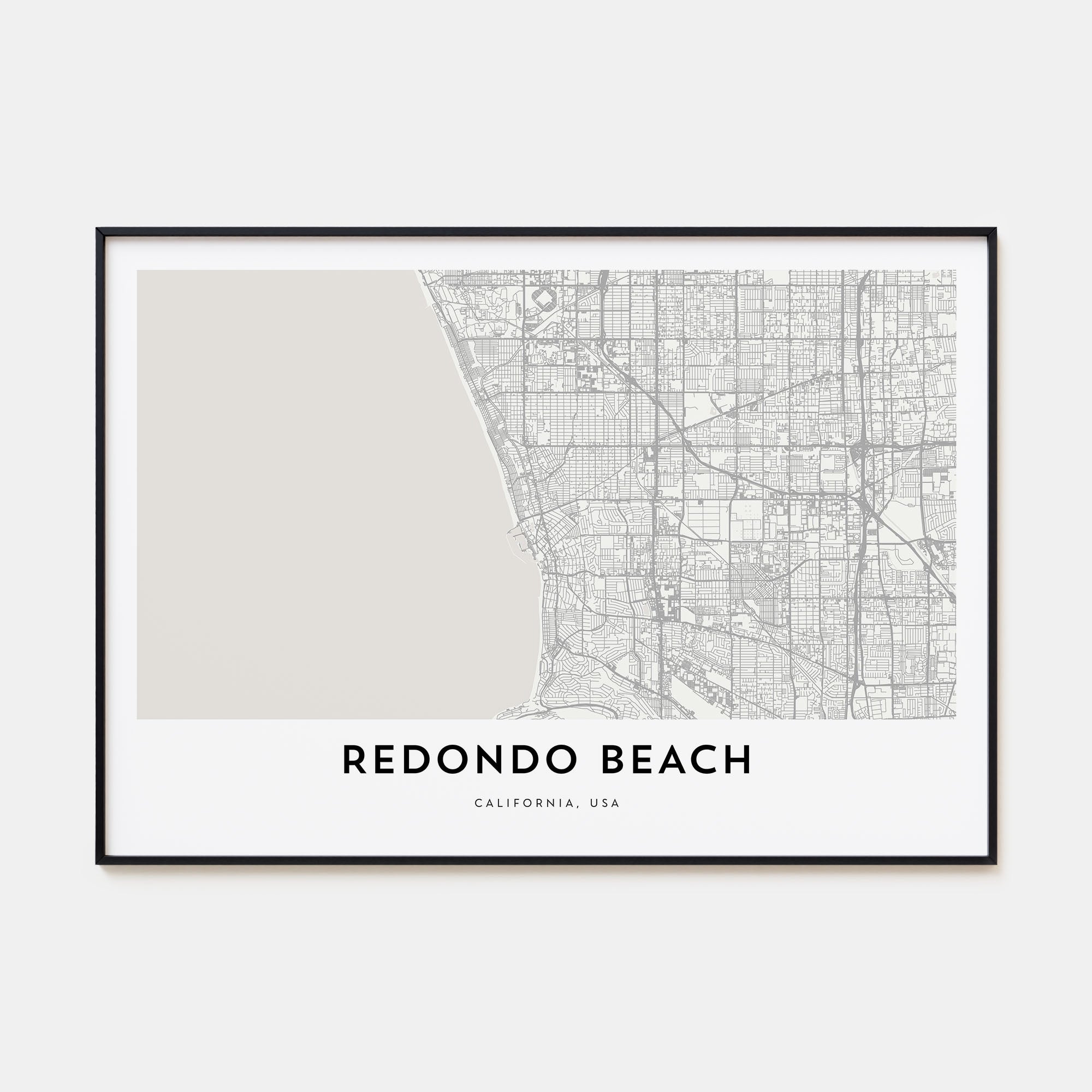 Redondo Beach Map Landscape Poster