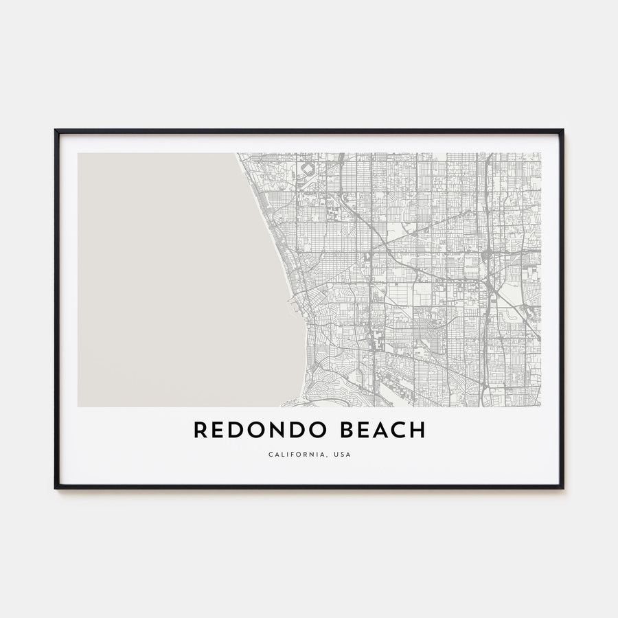 Redondo Beach Map Landscape Poster