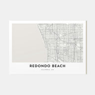 Redondo Beach Map Landscape Poster