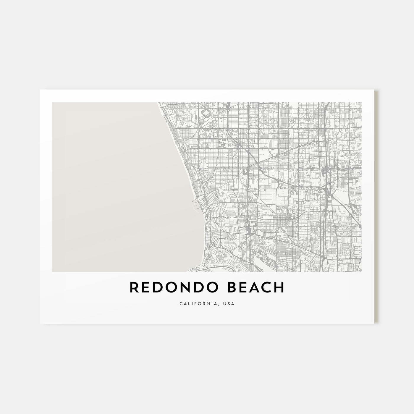 Redondo Beach Map Landscape Poster