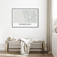Redondo Beach Map Landscape Poster