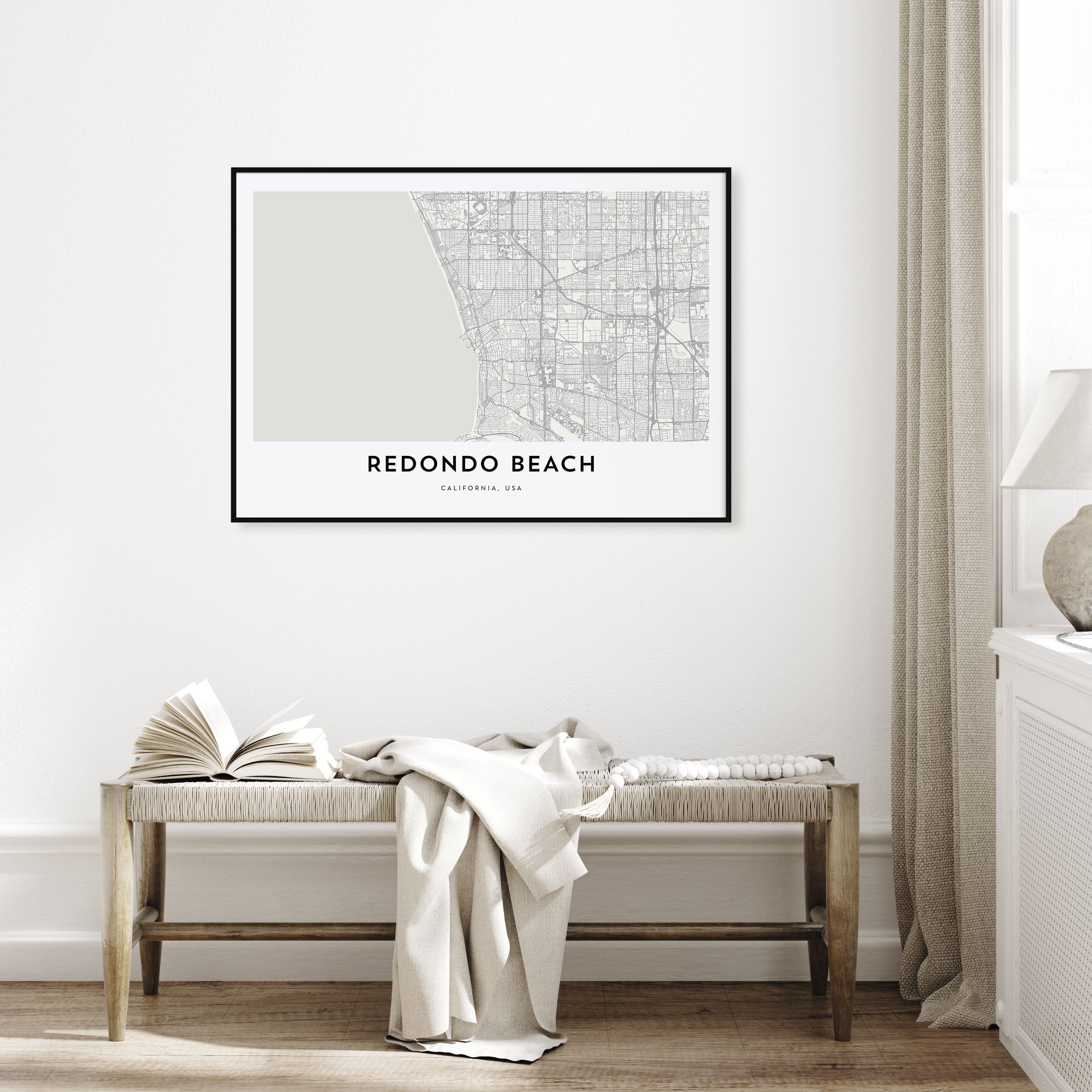 Redondo Beach Map Landscape Poster