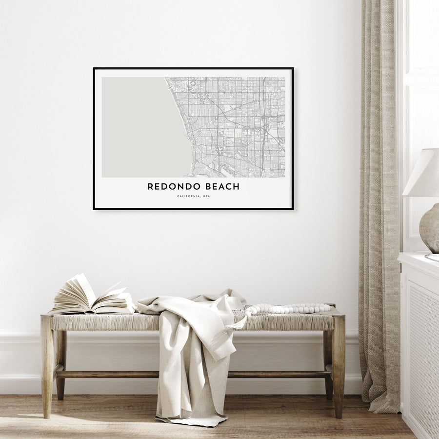 Redondo Beach Map Landscape Poster