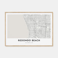 Redondo Beach Map Landscape Poster