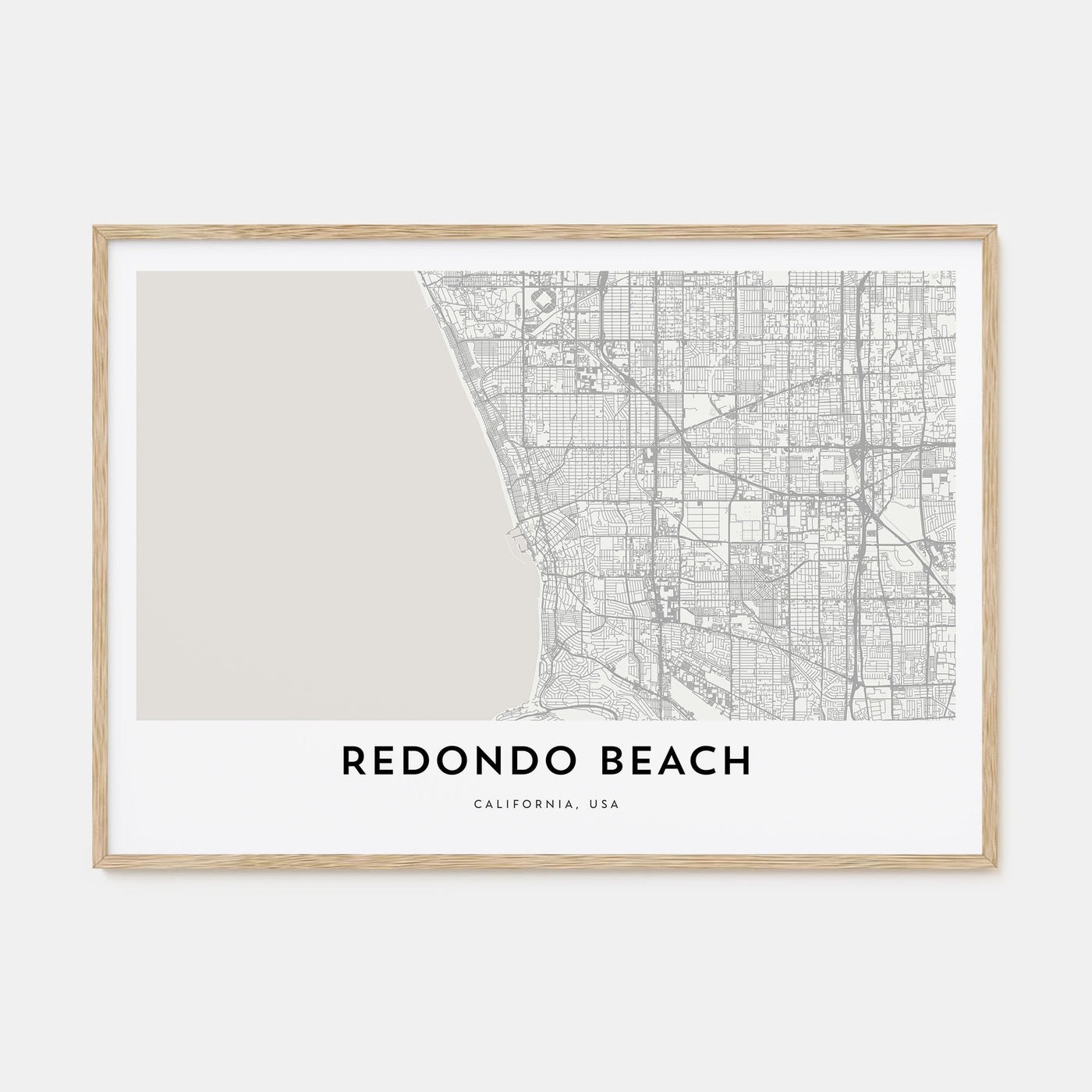 Redondo Beach Map Landscape Poster