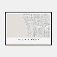 Redondo Beach Map Landscape Poster