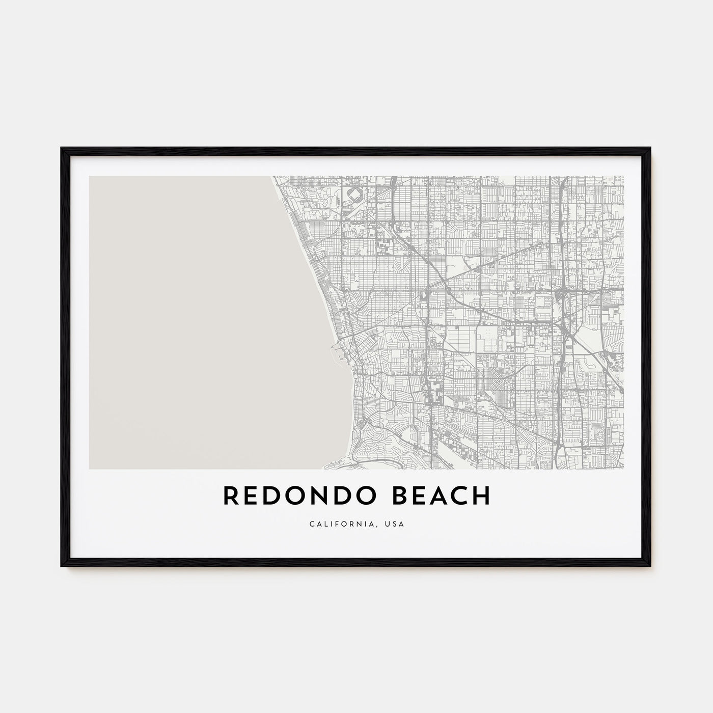 Redondo Beach Map Landscape Poster
