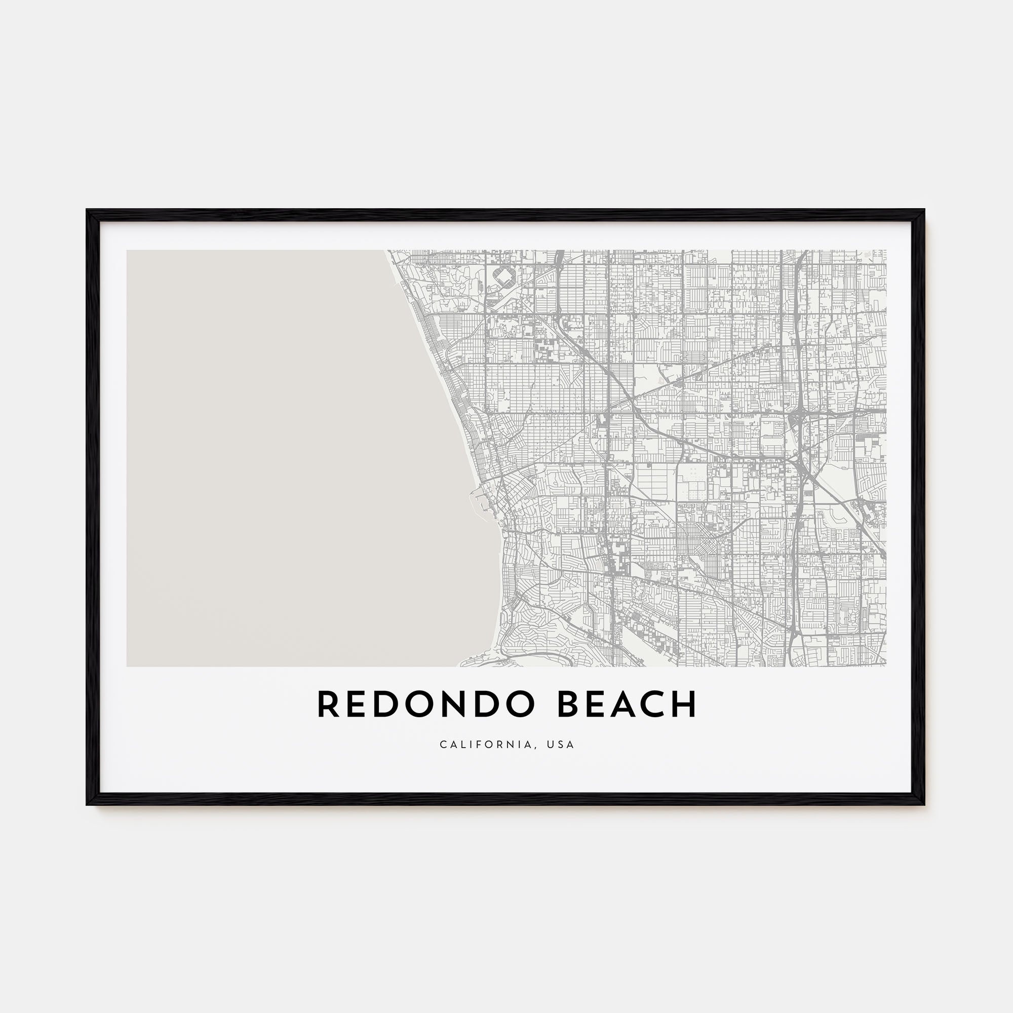 Redondo Beach Map Landscape Poster