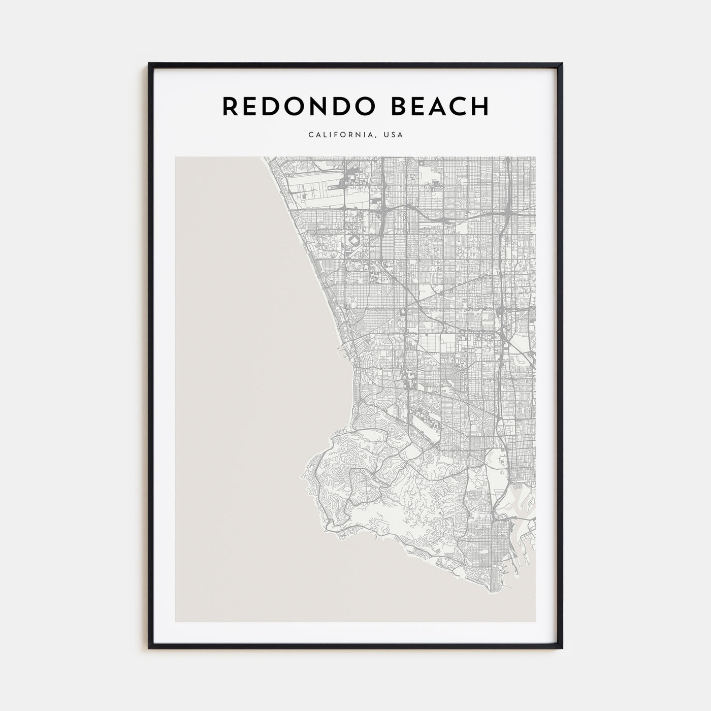 Redondo Beach Map Portrait Poster