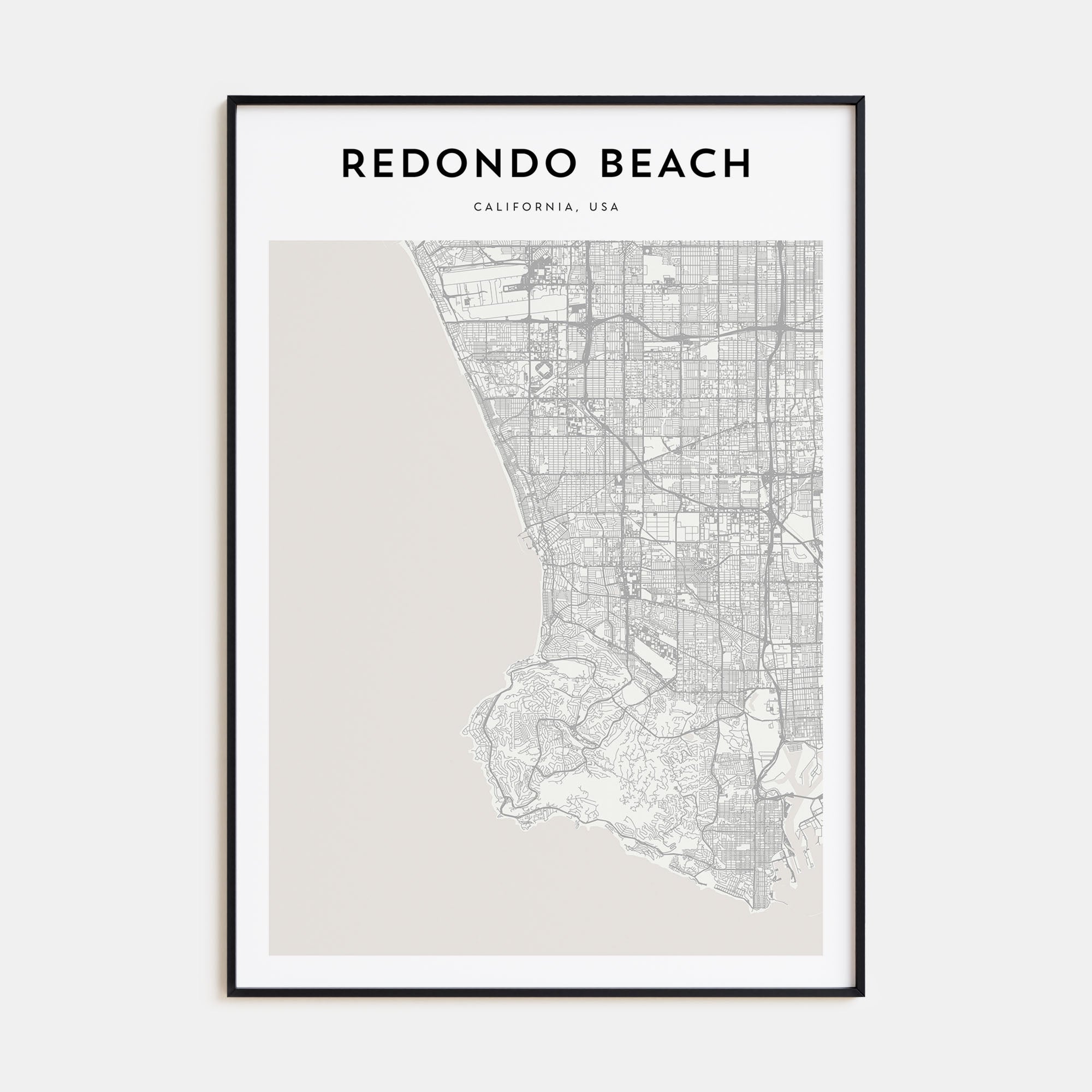Redondo Beach Map Portrait Poster