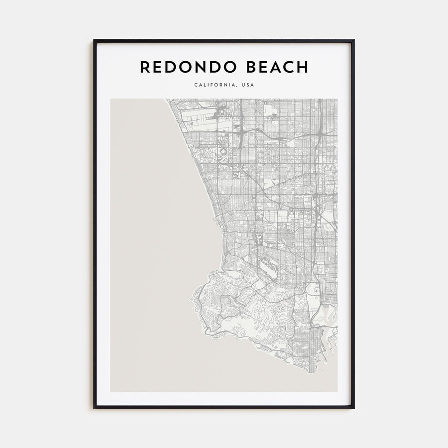 Redondo Beach Map Portrait Poster