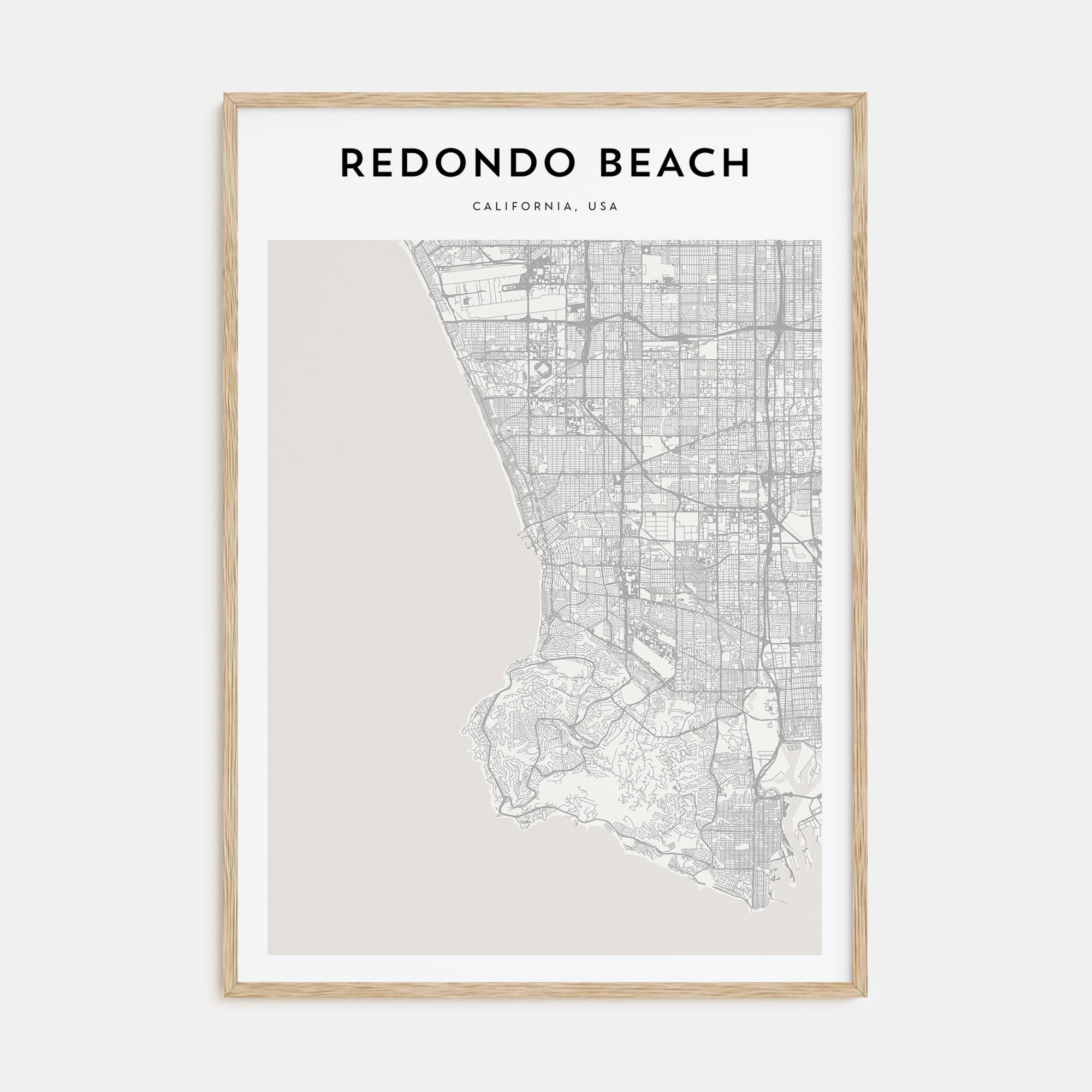 Redondo Beach Map Portrait Poster