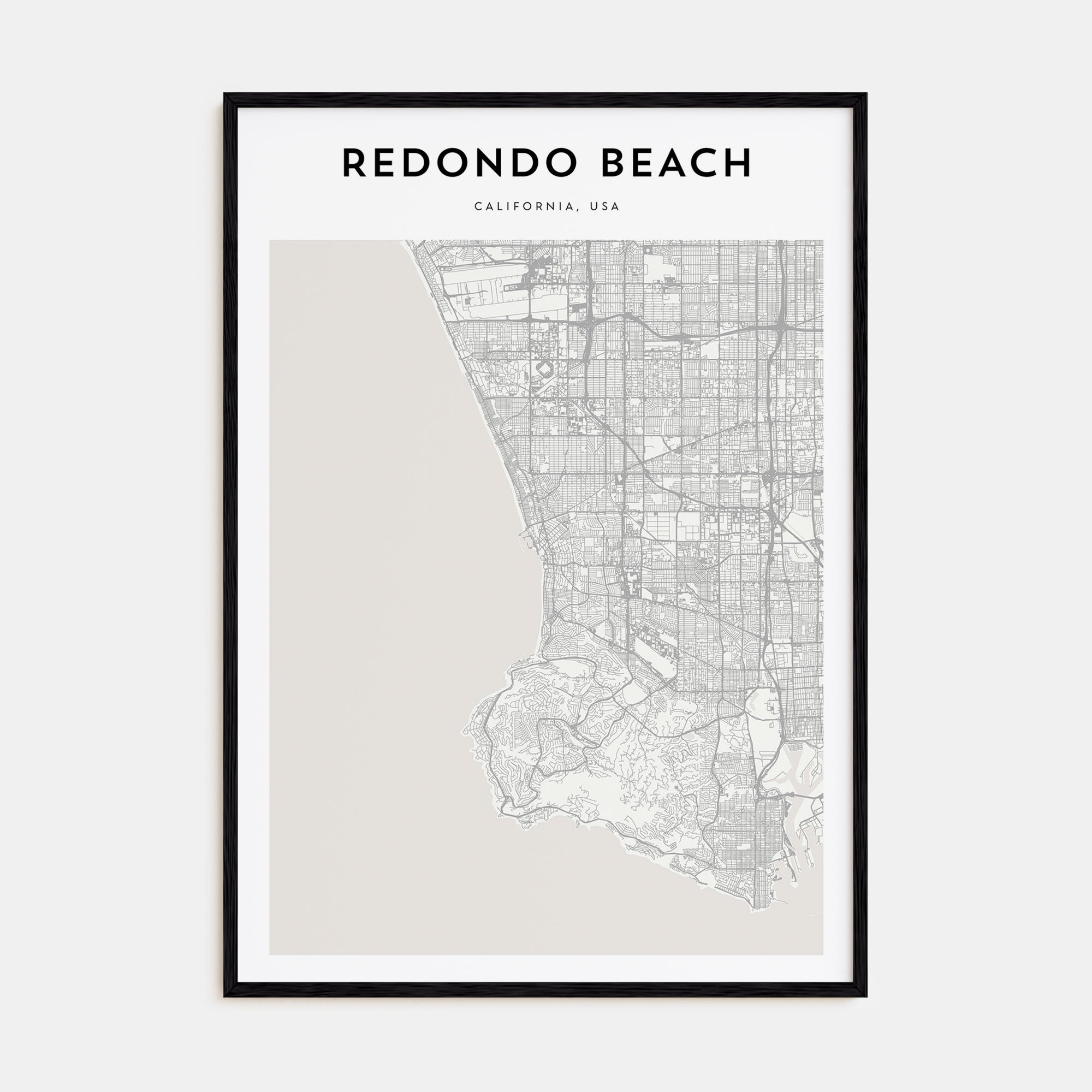 Redondo Beach Map Portrait Poster