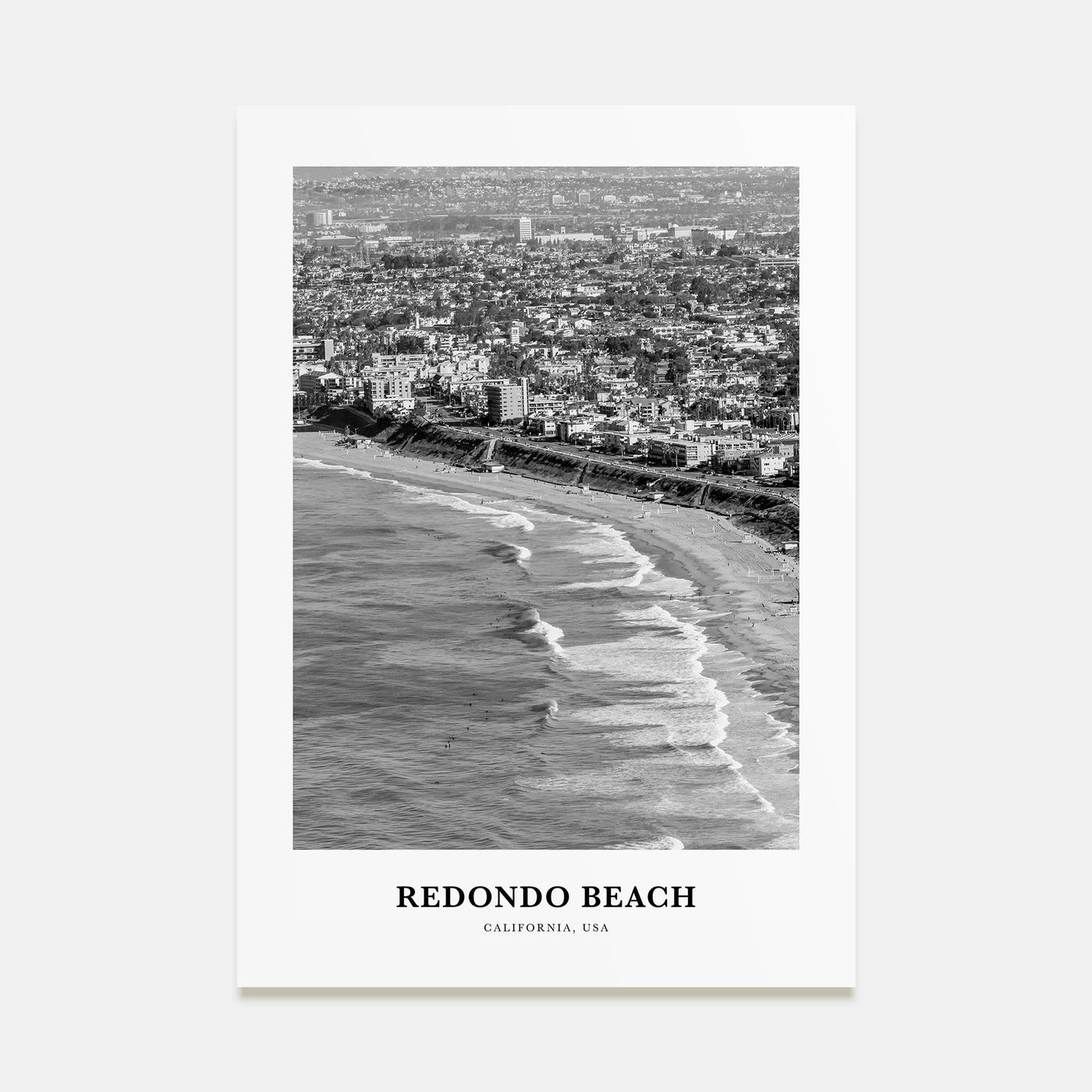 Redondo Beach Portrait B&W Poster
