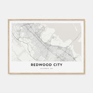 Redwood City Map Landscape Poster