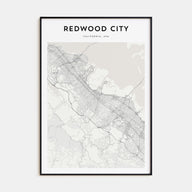 Redwood City Map Portrait Poster