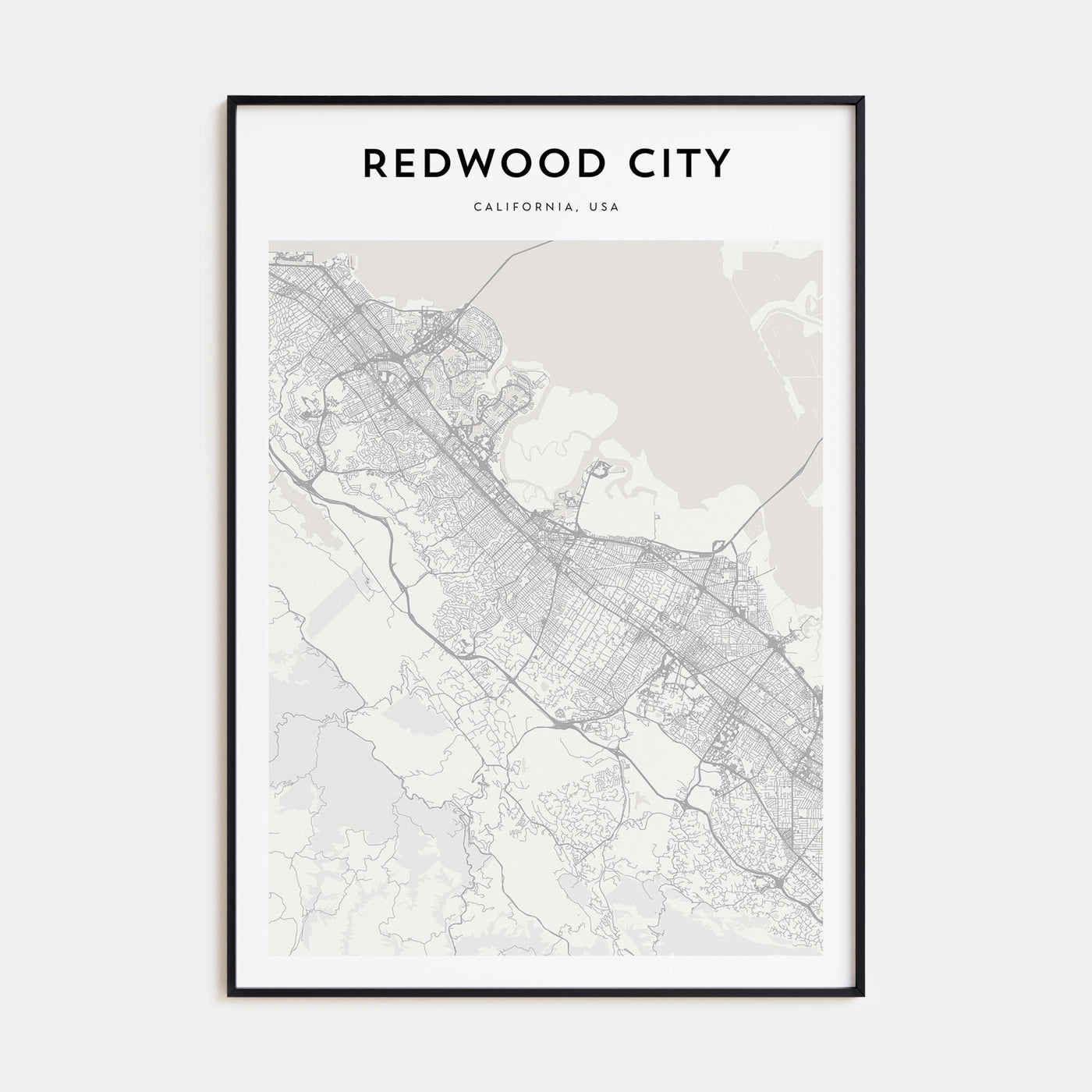 Redwood City Map Portrait Poster