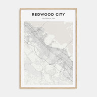 Redwood City Map Portrait Poster