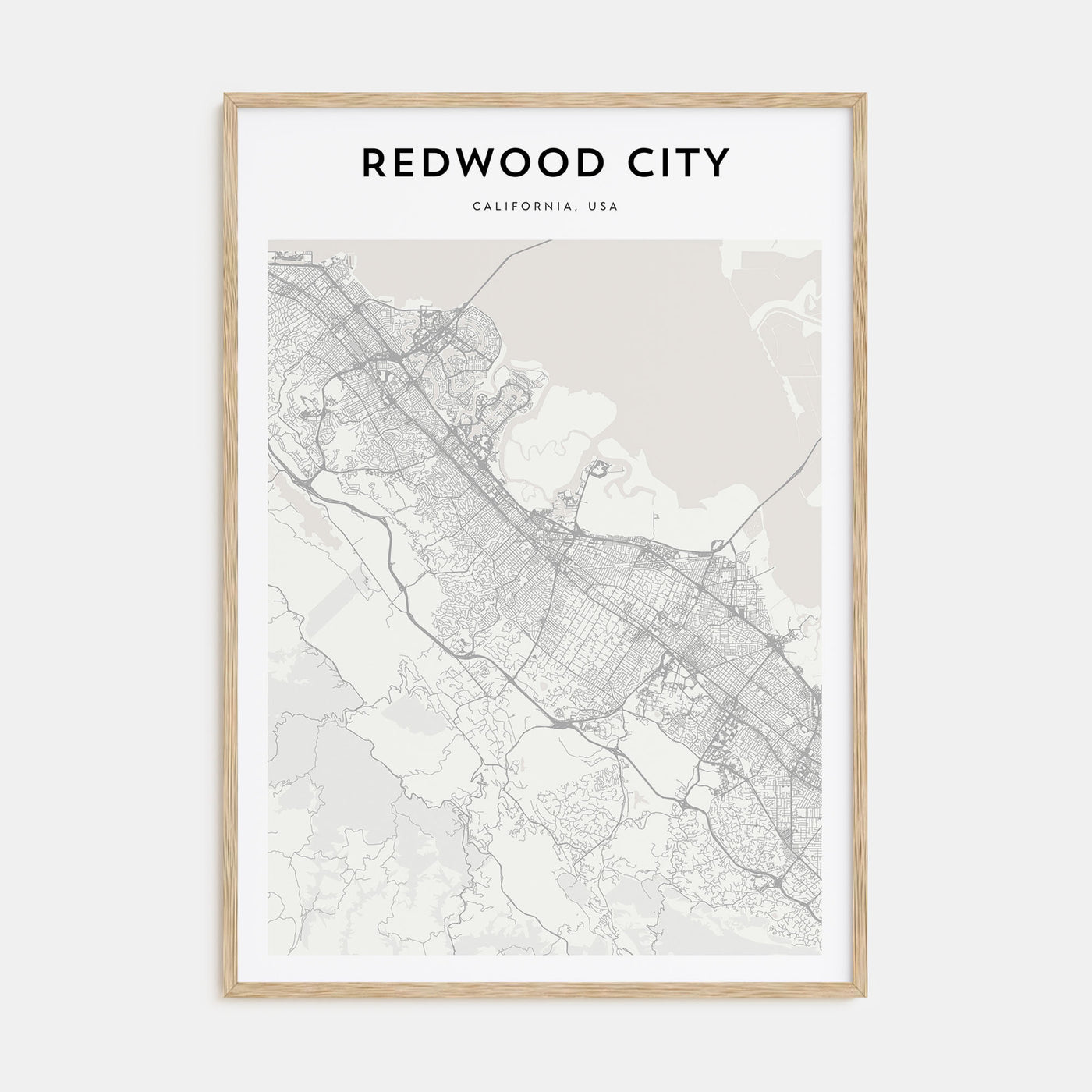 Redwood City Map Portrait Poster