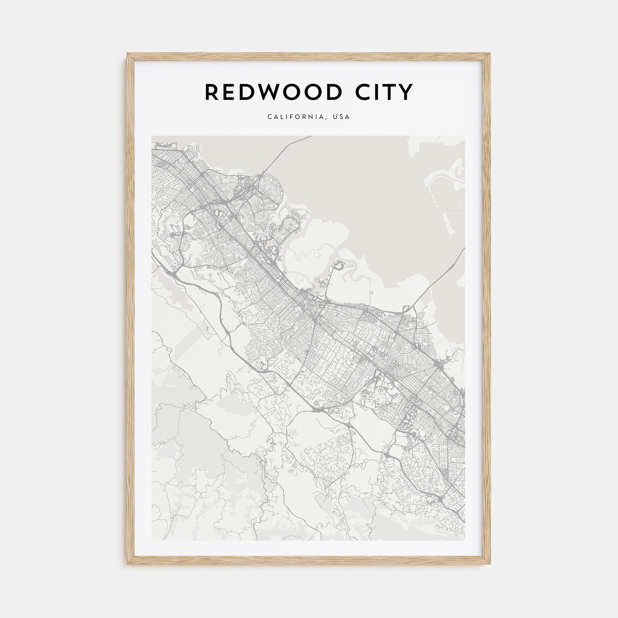 Redwood City Map Portrait Poster