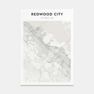 Redwood City Map Portrait Poster
