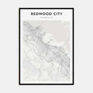 Redwood City Map Portrait Poster