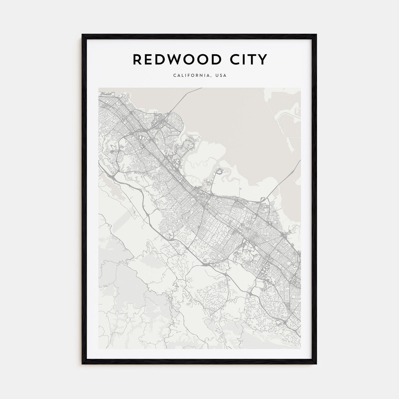 Redwood City Map Portrait Poster