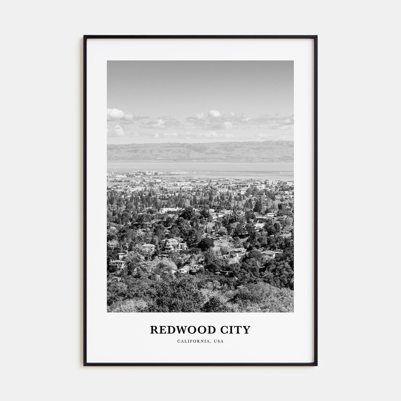 Redwood City Portrait B&W Poster